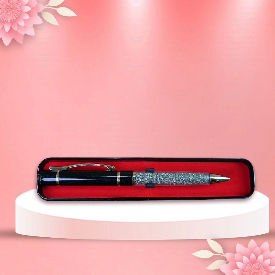 Abhimantrit Pyrite Pen, Black & Gold