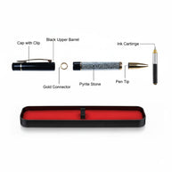Abhimantrit Pyrite Pen, Black & Gold