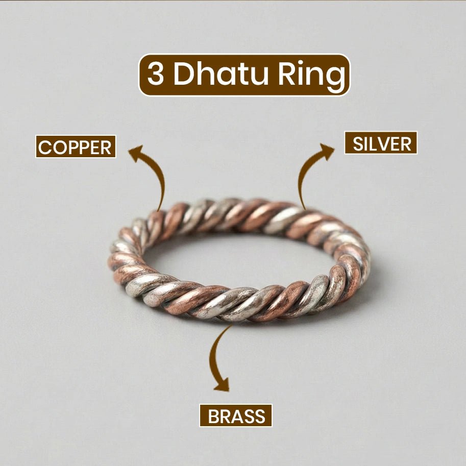 3 Dhatu Ring [Copper, Silver, Brass] - Aditya Kundali