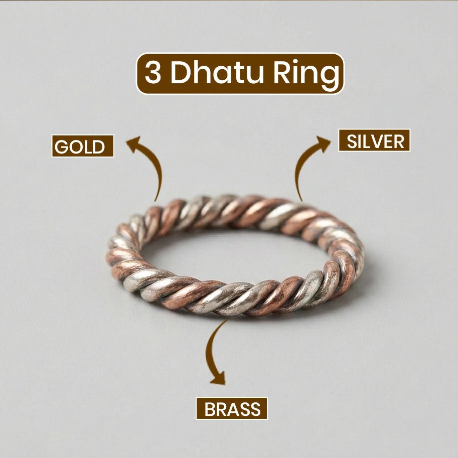 3 Dhatu Ring [Silver, Brass, Gold] - Aditya Kundali