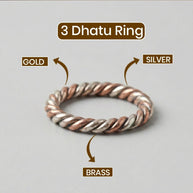 3 Dhatu Ring [Silver, Brass, Gold] - Aditya Kundali