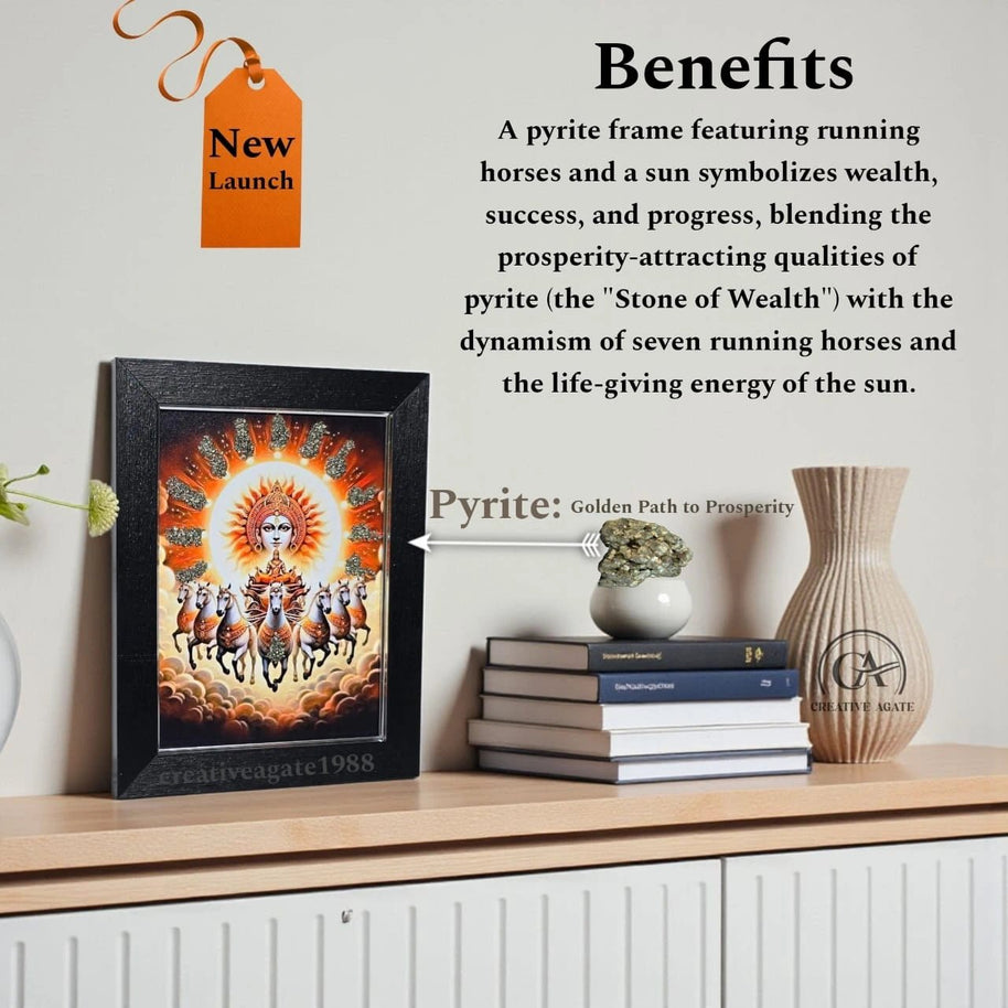 7 Horses Pyrite Painting - Aditya Kundali