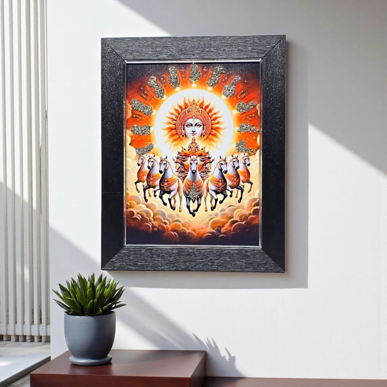 7 Horses Pyrite Painting - Aditya Kundali