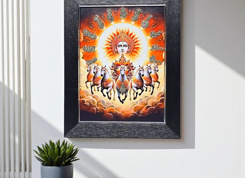 7 Horses Pyrite Painting - Aditya Kundali