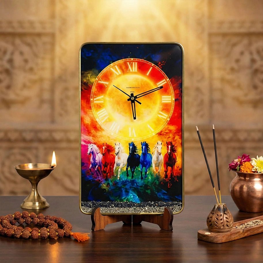 7 Running Rainbow Horses Clock - Aditya Kundali