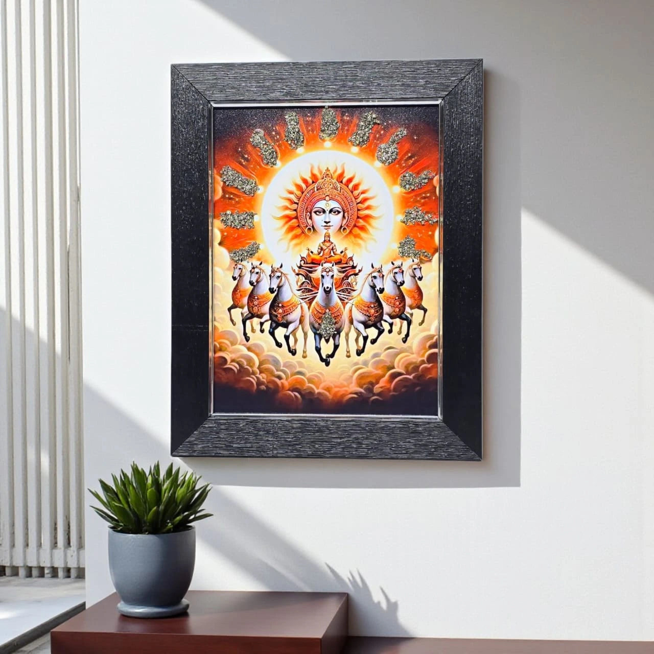 7 Horses Pyrite Painting by Aditya Kundli