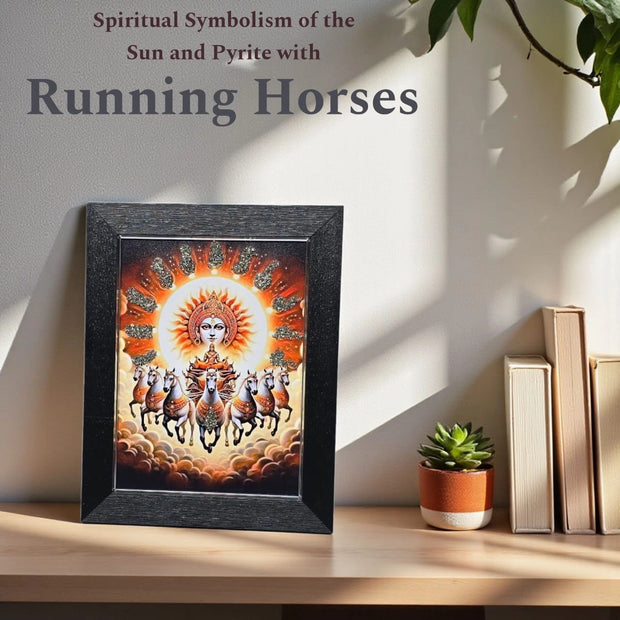 7 Horses Pyrite Painting