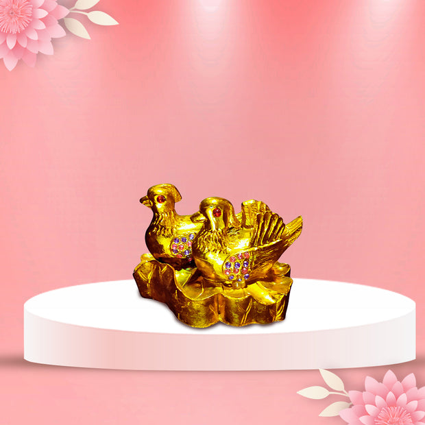 Abhimantrit Natchcart Swan Couple with Heart Statue