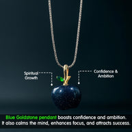 Blue Goldstone Apple Pendant