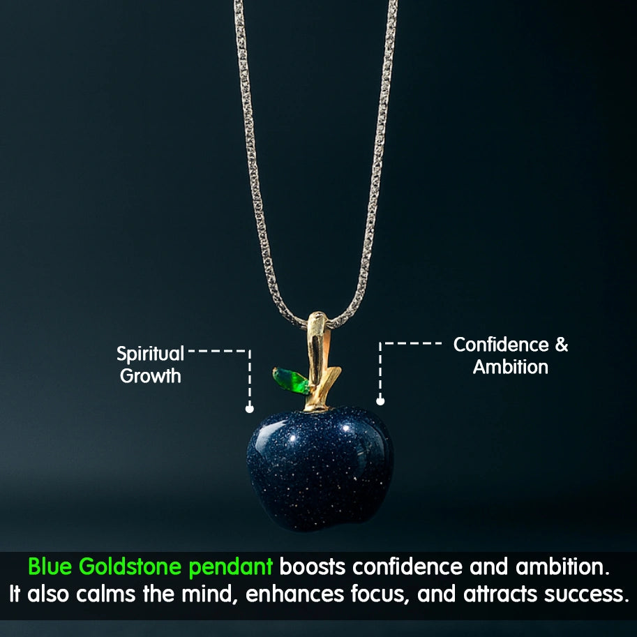 Blue Goldstone Apple Pendant