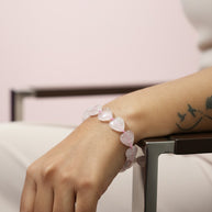 Rose Quartz Heart Bracelet