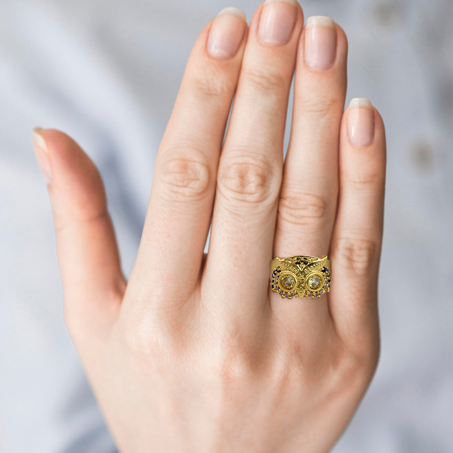 Abhimantrit Owl Ring
