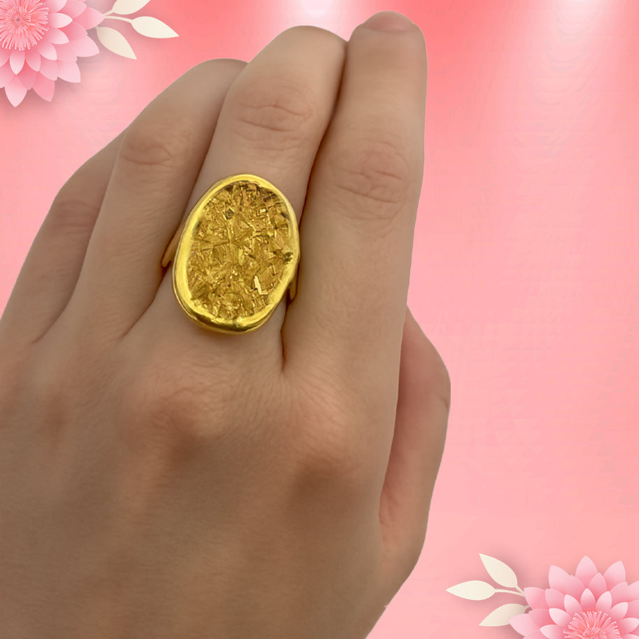 Abhimantrit Golden Pyrite Ring
