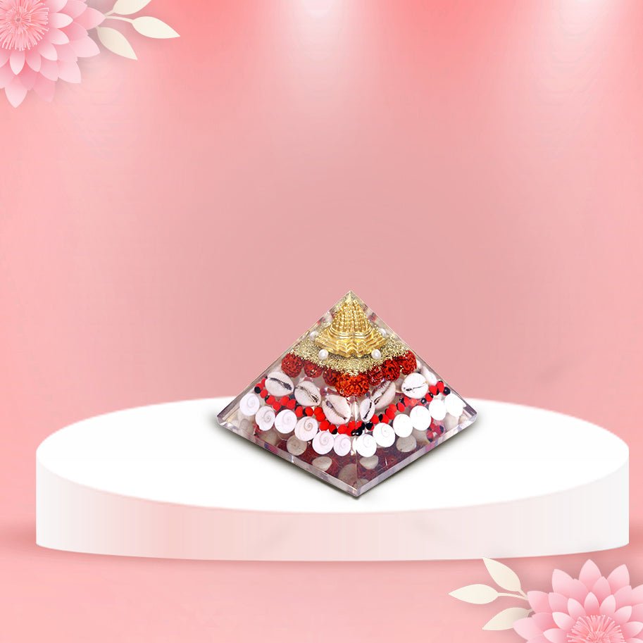Abhimantrit Crystal Pyramid with Rudraksha - Aditya Kundali