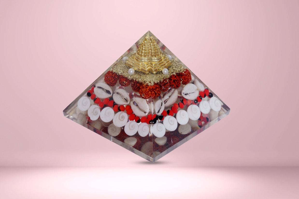 Abhimantrit Crystal Pyramid with Rudraksha - Aditya Kundali
