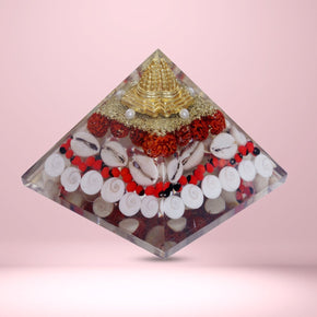 Abhimantrit Crystal Pyramid with Rudraksha - Aditya Kundali