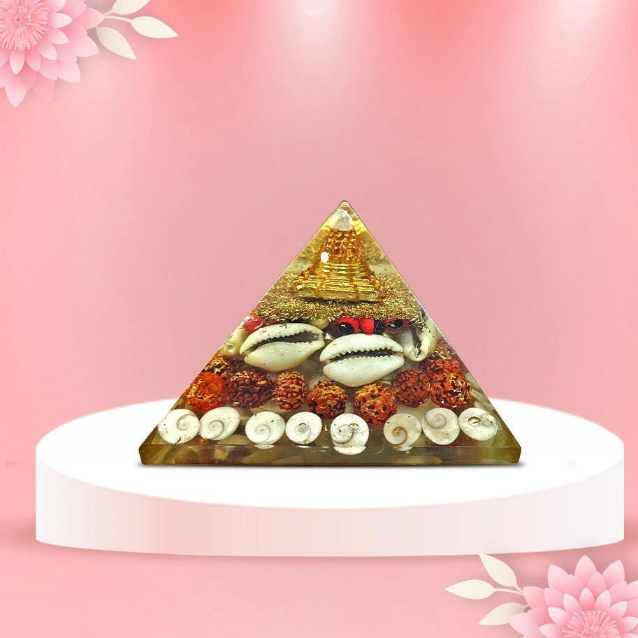 Abhimantrit Crystal Pyramid with Rudraksha By Aditya Kundli - Aditya Kundali