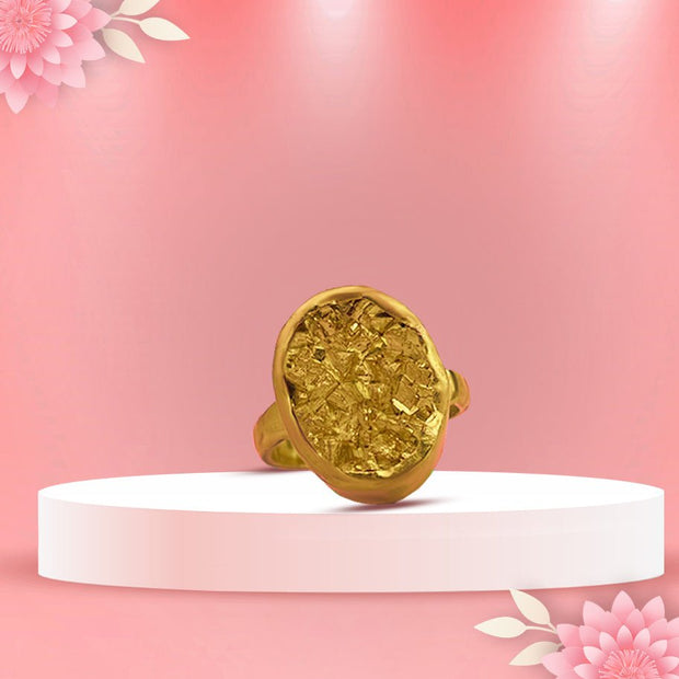 Abhimantrit Golden Pyrite Ring - Aditya Kundali