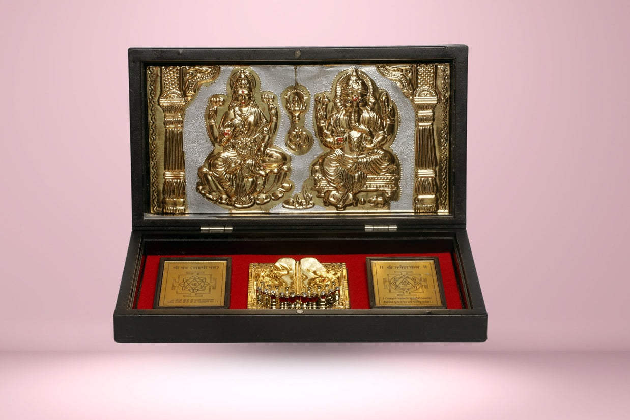 Abhimantrit Laxmi Ganesh Charan Yantra Set - Aditya Kundali