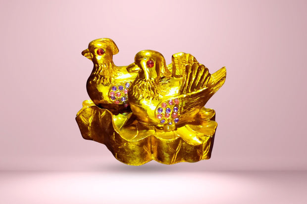 Abhimantrit Natchcart Swan Couple with Heart Statue - Aditya Kundali