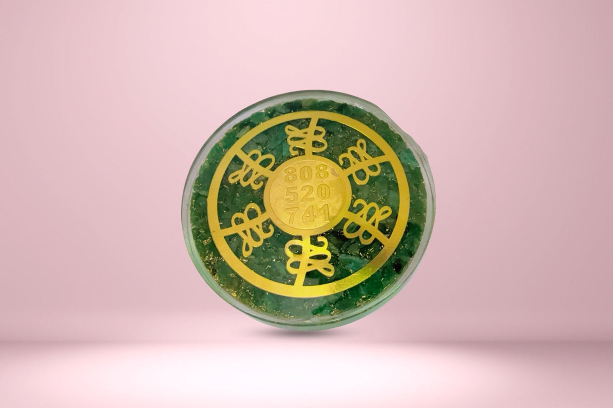 Abhimantrit Natural Green Aventurine Coaster - Aditya Kundali