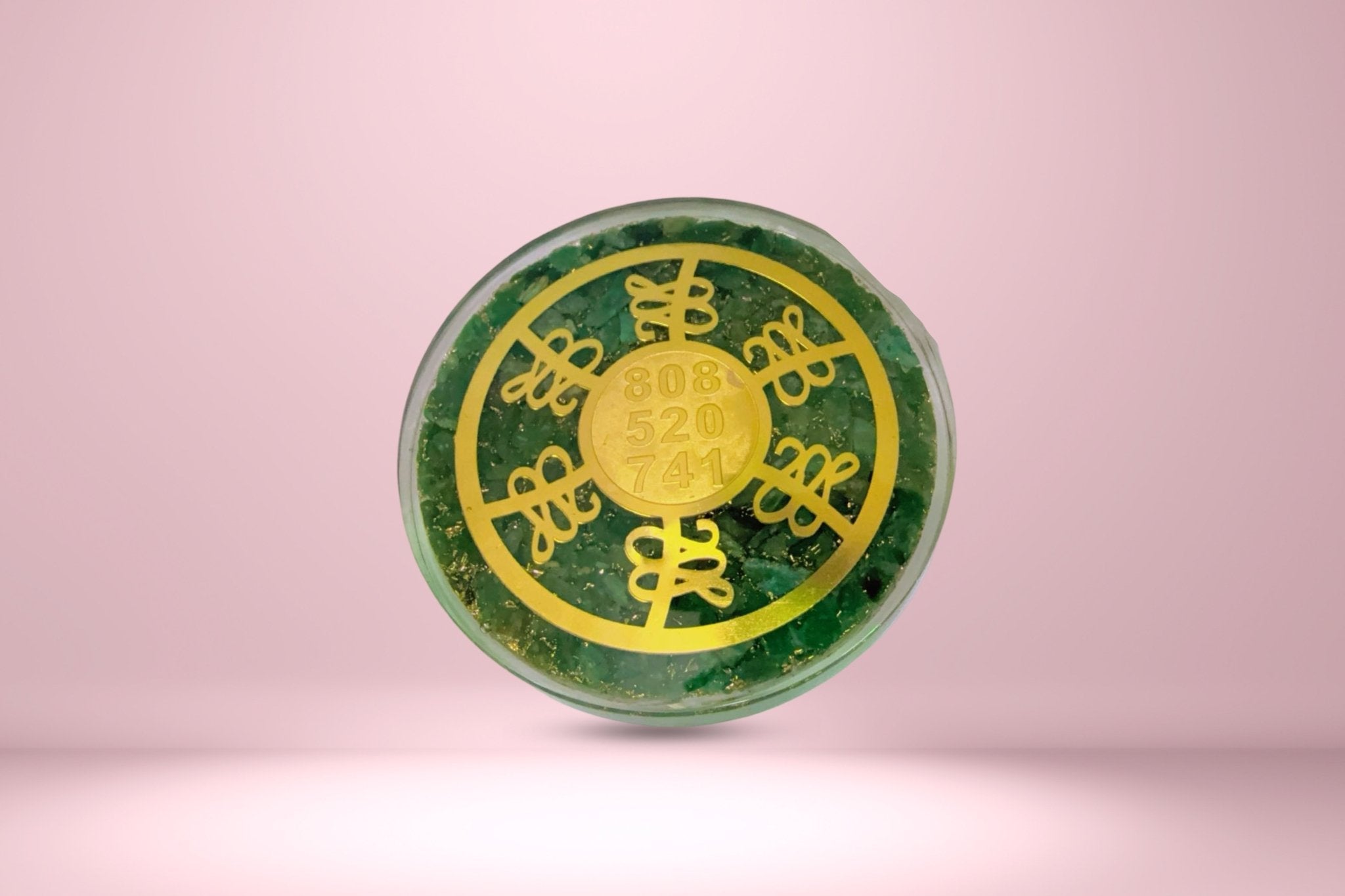 Abhimantrit Natural Green Aventurine Coaster - Aditya Kundali