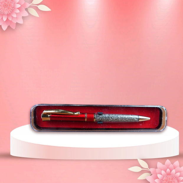 Abhimantrit Pyrite Pen, Red & Gold - Aditya Kundali