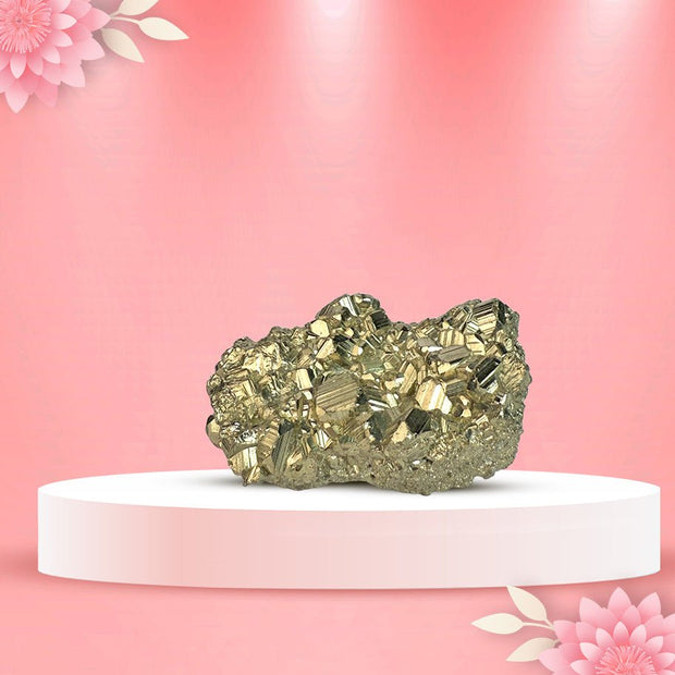 Abhimantrit Pyrite Stone Raw Cluster - Aditya Kundali