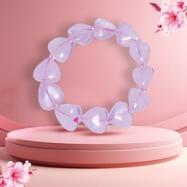 Abhimantrit Rose Quartz Heart Bracelet - Aditya Kundali