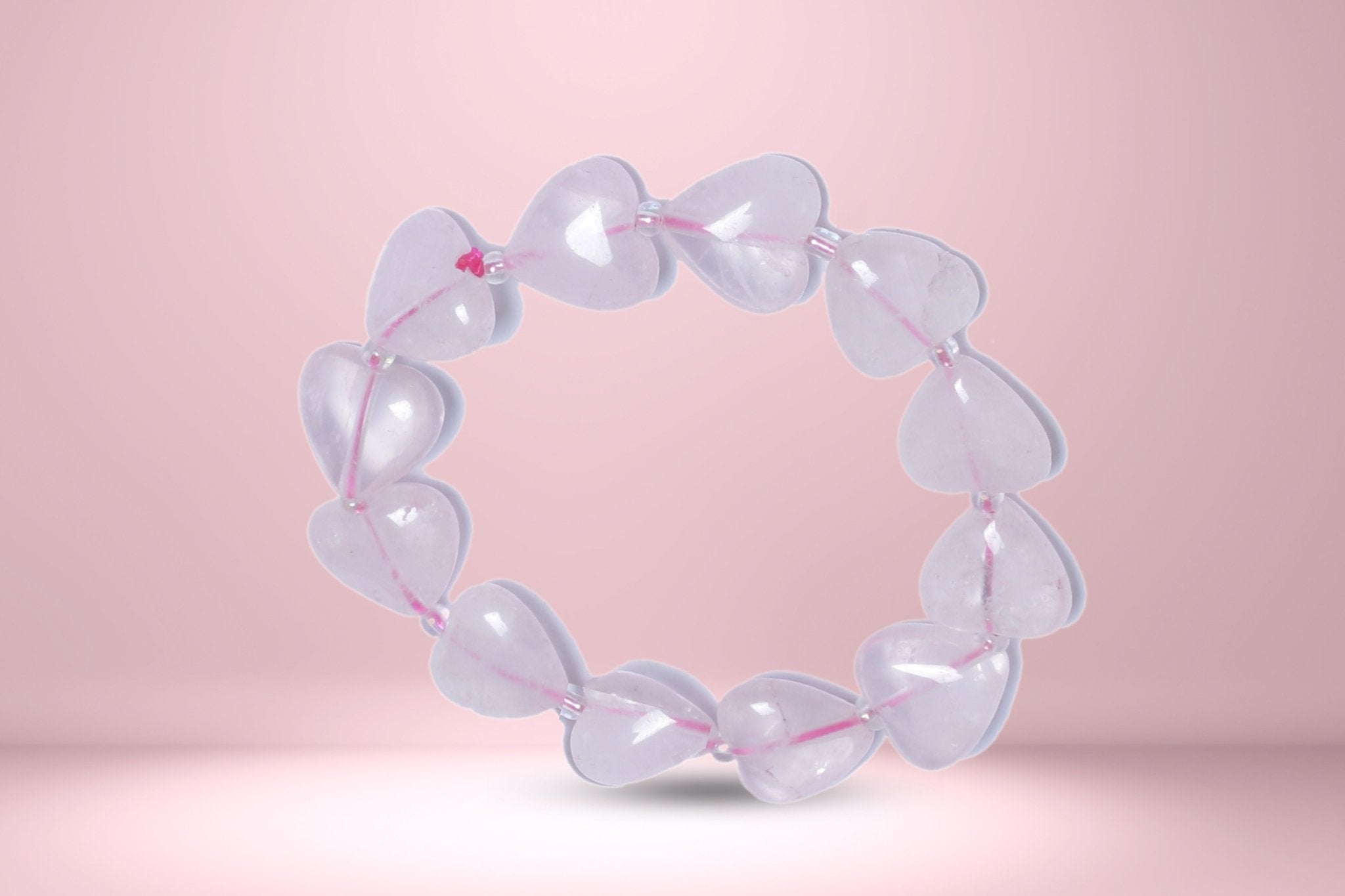 Abhimantrit Rose Quartz Heart Bracelet - Aditya Kundali