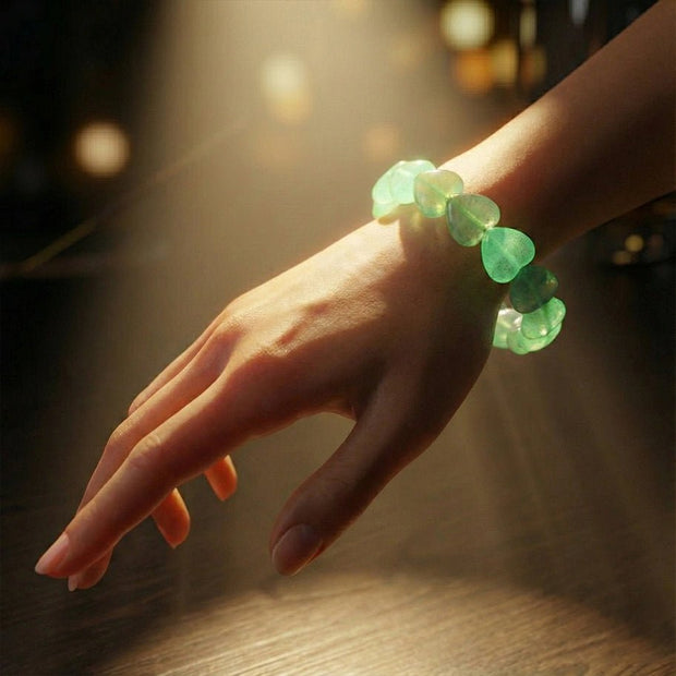 Green Aventurine Heart Shape Bracelet - Aditya Kundali