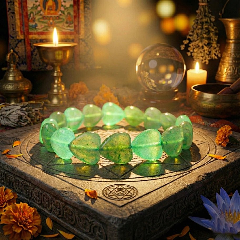 Green Aventurine Heart Shape Bracelet - Aditya Kundali
