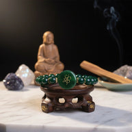 Green Jade Bracelet With Zibu Symbol - Aditya Kundali