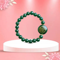 Green Jade Bracelet With Zibu Symbol - Aditya Kundali