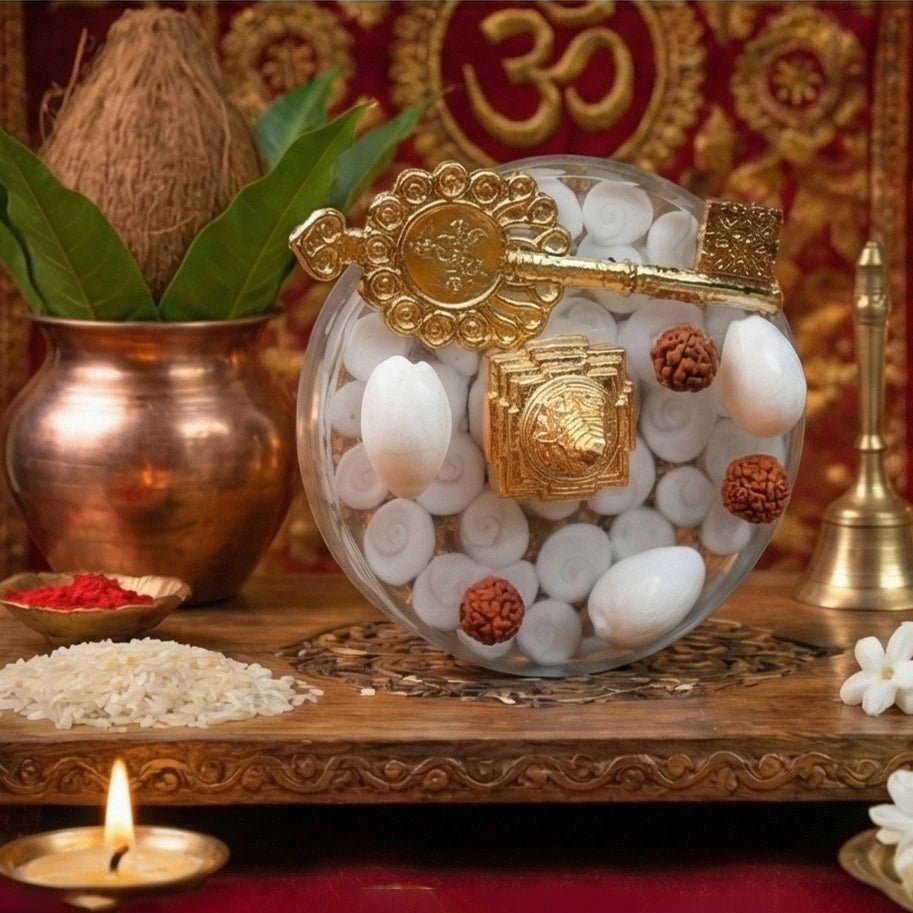 Kuber Key & Shri Yantra Plate - Aditya Kundali