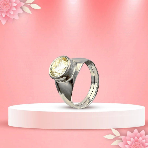 Moissanite Stone Ring (Silver) - Aditya Kundali