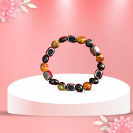 Crystals Beaded Triple Protection Tumbled Bracelet