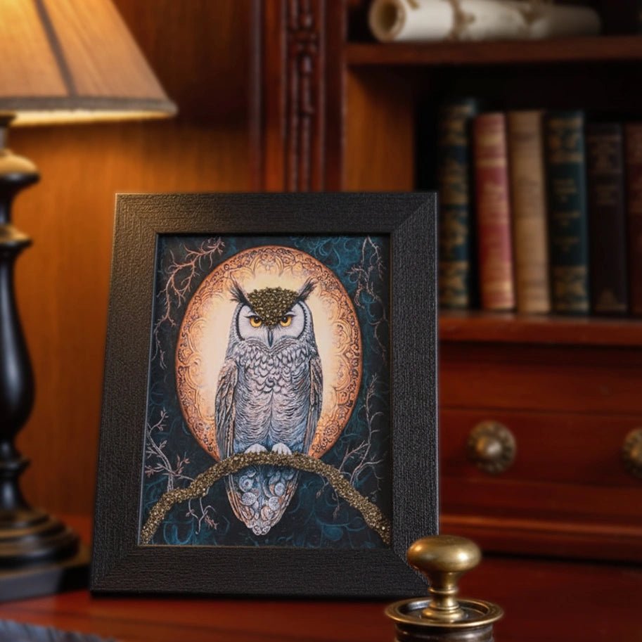 Owl Pyrite Frame - Aditya Kundali