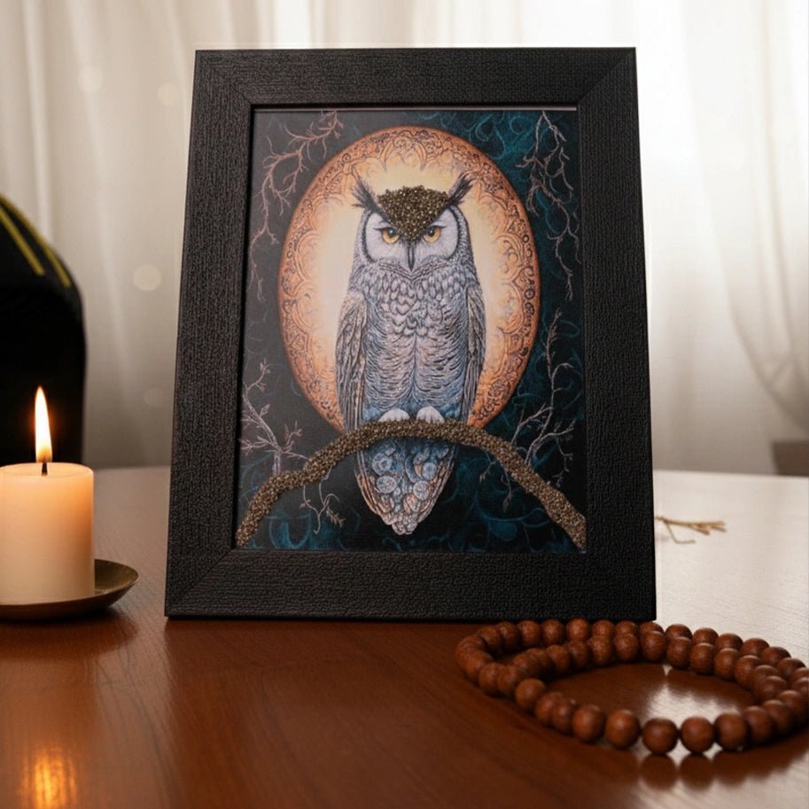 Owl Pyrite Frame - Aditya Kundali