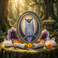 Owl Pyrite Oval Frame - Aditya Kundali