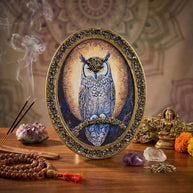 Owl Pyrite Oval Frame - Aditya Kundali
