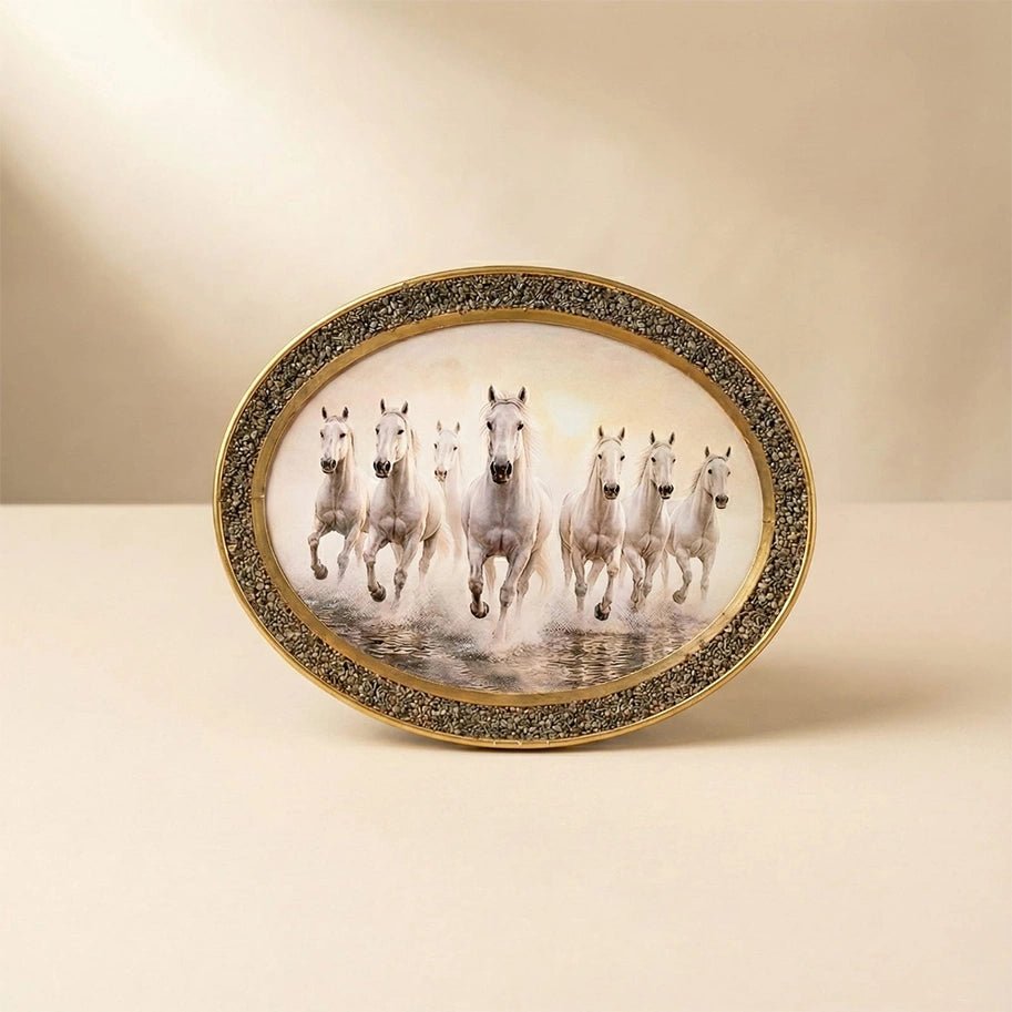 Pyrite 7 Horses Plate - Aditya Kundali
