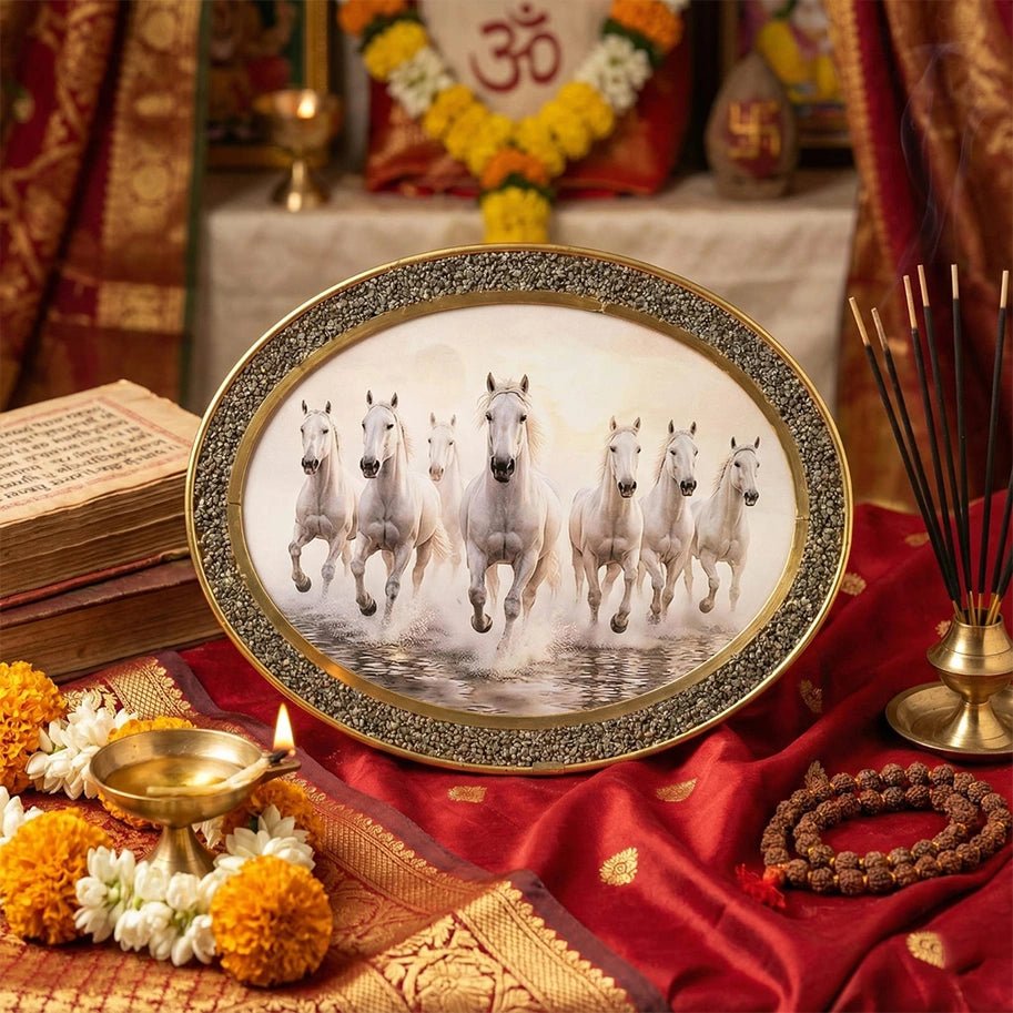 Pyrite 7 Horses Plate - Aditya Kundali