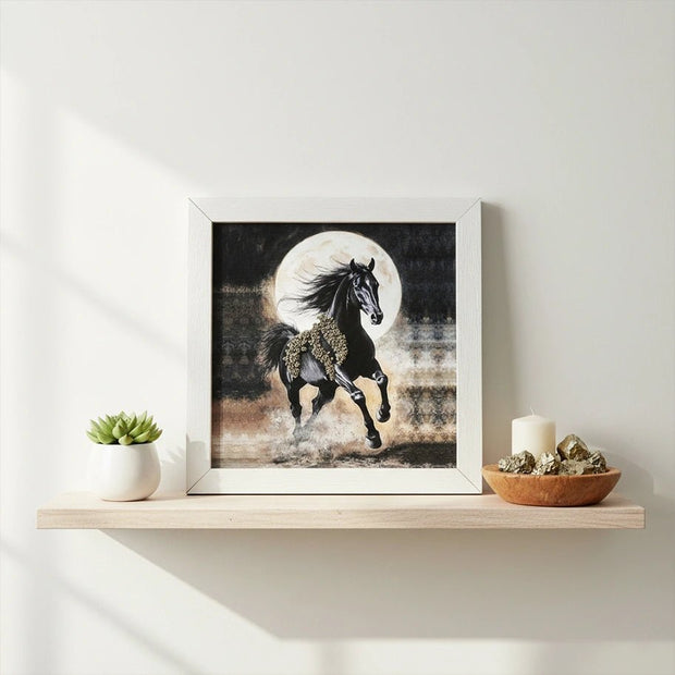 Pyrite Black Horses Frame - Aditya Kundali