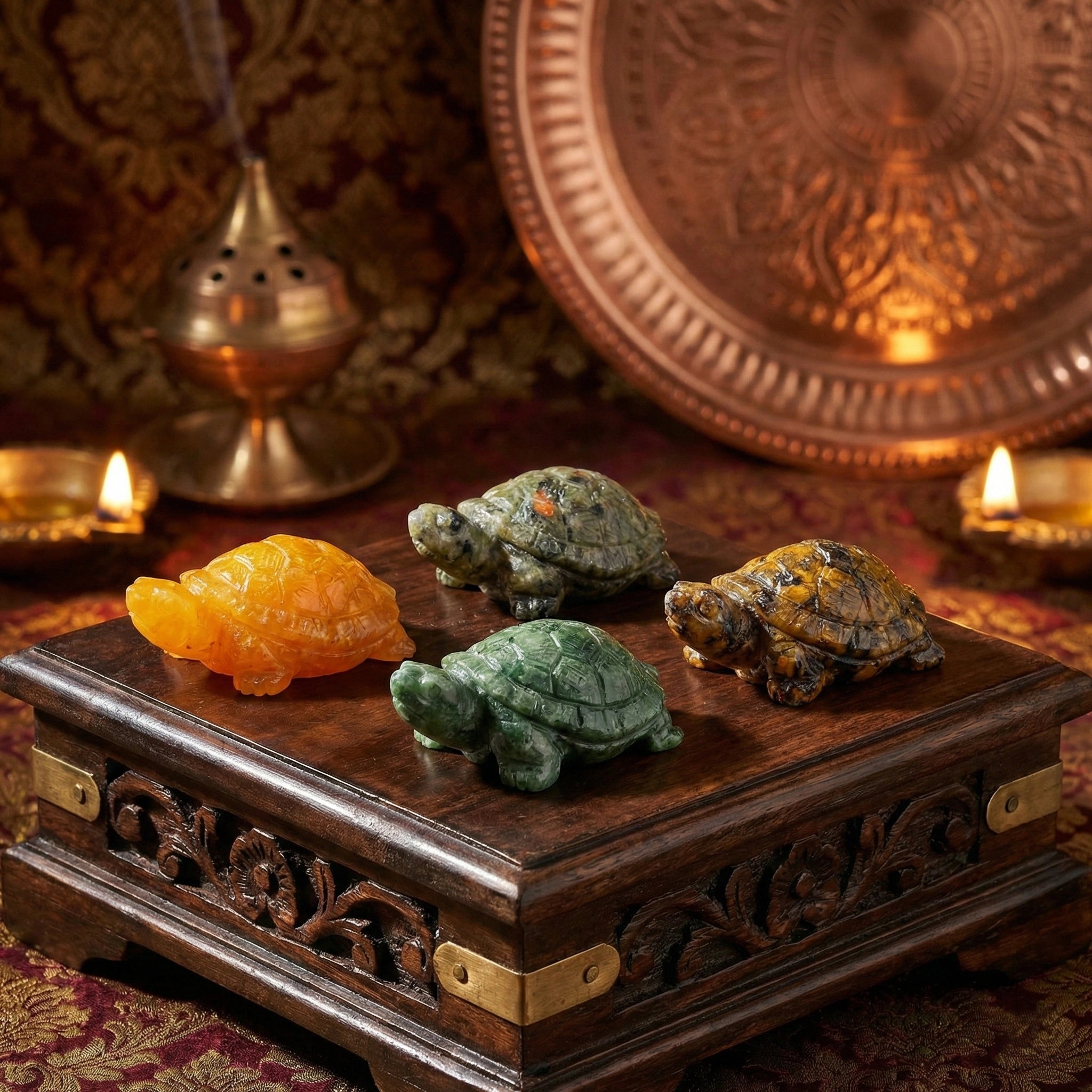 Pyrite Colorful Tortoise [1 Pc] - Aditya Kundali