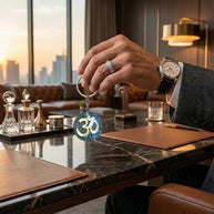 Pyrite Om Keychain - Aditya Kundali