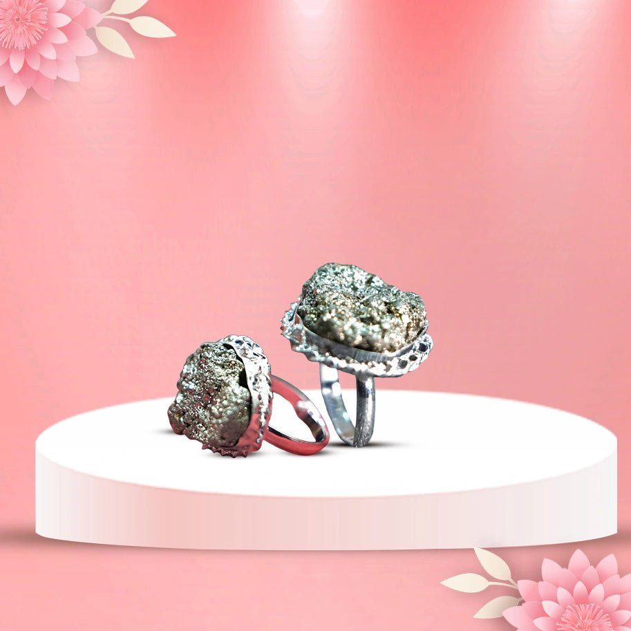 Pyrite Silver Ring - Aditya Kundali