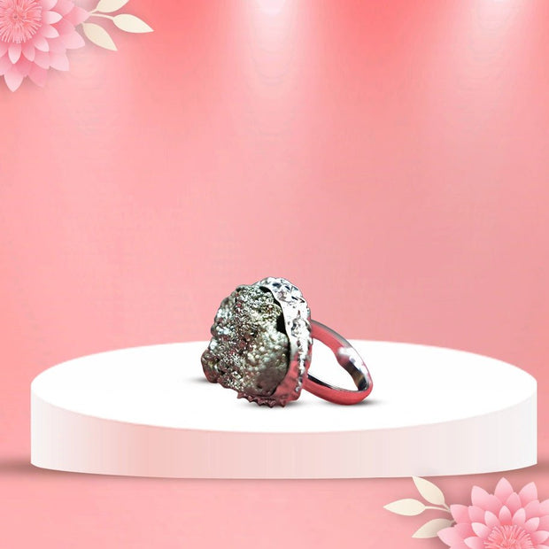 Pyrite Silver Ring - Aditya Kundali