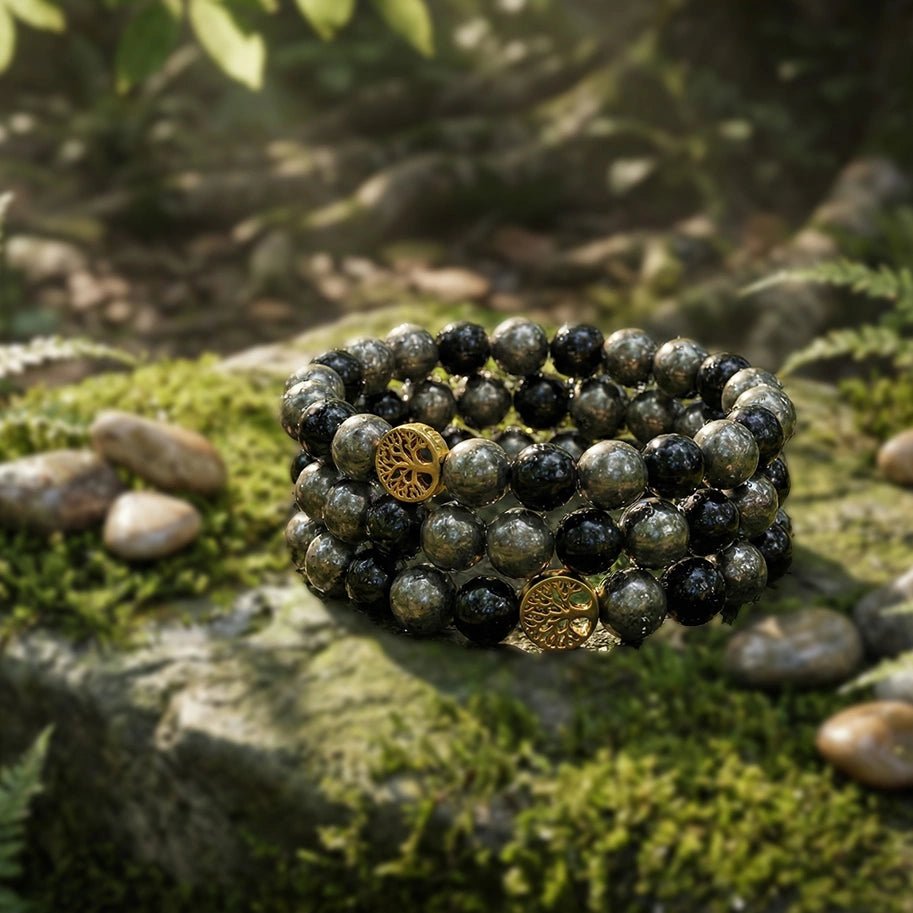 Richie Rich Bracelet With Pyrite & Black Obsidian - Aditya Kundali