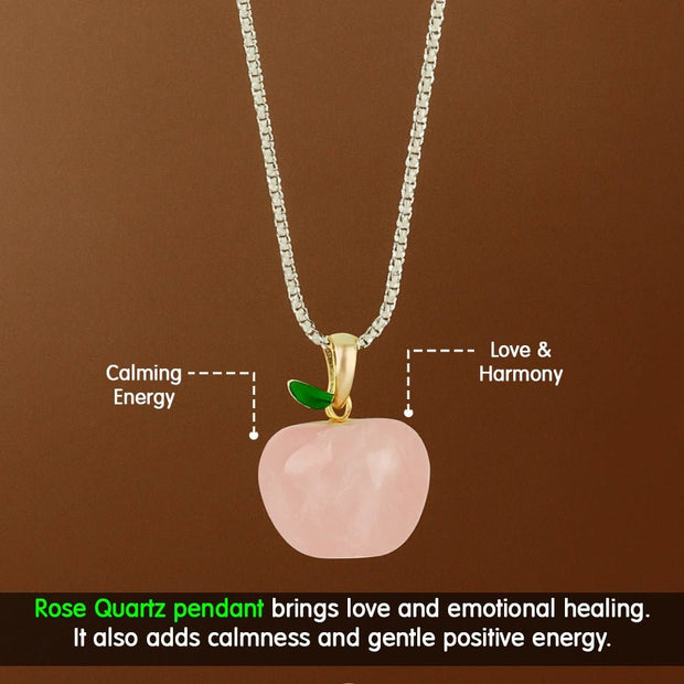 Rose Quartz Apple Pendant - Aditya Kundali
